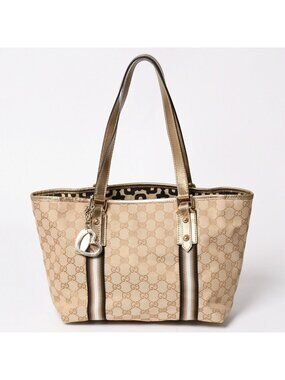 Gucci Tote Bag Gold Brown